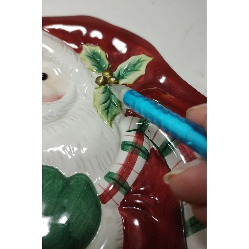 Fitz and Floyd Cookie Dish Tray Plate Christmas Santa Claus Saint Nicholas‎ SEE
